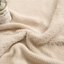 GobekUsa Knitted Mustard Blue Tassel Cushion Cover for Home Sofa Bed Decor
