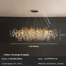 GobekUsa Crystal Branch Pendant Light Chandelier Luxe LED Gold Droplight