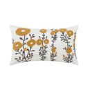 GobekUsa Daisy Yellow Floral Geometric Pillow Cover - Soft Cozy Embroidery for Living Room
