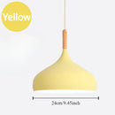 Modern Macaron Aluminum Pendant Light With Wood Accent