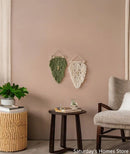 GobekUsa Handmade Macrame Leaf Hanging Tapestry Wall Decoration Mini Tapestry with Wood Stick