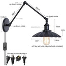 GobekUsa Gold LED Industrial Wall Lamp with Pull Chain Switch