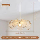Wabi-Sabi White Fabric Flower Pendant Light