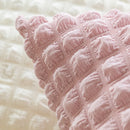 GobekUsa Cream Style Elastic Puff Plaid Cushion Cover 45*45CM Home Decor