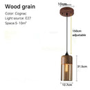 GobekUsa Glass Wood Chandelier LED Pendant Light Fixture for Living Dining Bedroom