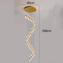 GobekUsa Crystal Chandelier Stair Pendant Lamp Living Room Pendant Lights Interior Lighting