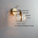 GobekUsa Japanese Style LED Wall Light Clear Glass Pull Chain Switch Bedside Lamp