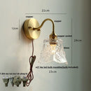 GobekUsa Clear Glass LED Wall Sconce Pull Chain Switch Modern Stair Light