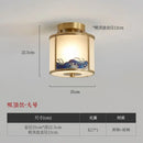 GobekUsa Chinese Style Copper Pendant Light for Bedroom, Aisle, and Headboard Zen Chandelier