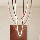 GobekUsa LED Long Strip Chandelier for Modern Living Room and Villa