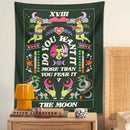 GobekUsa Lovers Tapestry: Tarot Card Astrology Snake Moon Psychedelic Wall Hanging