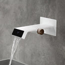 GobekUsa LED Basin Faucet Wall Mounted Hot Cold Mixer Bathroom Brass Vanity