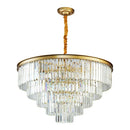 GobekUsa Crystal Gold Black LED Chandelier - Multi-Storey Modern Round Pendant Lamp