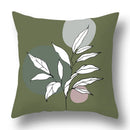 GobekUsa Green Plants Geometric Print Pillow Cover - Home Sofa Cushion Cover