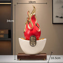 GobekUsa Gilded Pitaya Cat Ceramic Feng Shui Ornament Landscaping Decoration