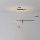 GobekUsa Black/Gold LED Dining Room Island Chandelier: Modern Minimalist Kitchen Hanging Lamp