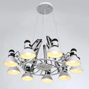 GobekUsa Industrial LED Pendant Light Spider Iron Chandelier Flex Fixtures
