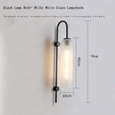 GobekUsa E27 Glass Wall Light in Smoke Gray Amber Milky White Green for Bedroom Living Room
