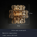 GobekUsa Dark Brown Glass Wall Sconce Lamps, LED Decoration for Living Room, Aisle, Bedside