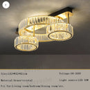 GobekUsa Gold Crystal Copper Ceiling Lamps LED Modern Home Room Decor Lighting