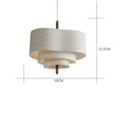 GobekUsa Japanese Wabi Sabi Fabric Pendant Lamp for Living Room Kitchen Dining Table