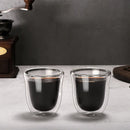 GobekUsa 5PCS Double Wall Glass Coffee Mugs Set, 150ml Insulated Cups for Bar Tea Juice