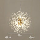GobekUsa Dandelion Chandelier: Nordic Minimalist Wrought Iron LED Indoor Light for Living Room