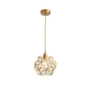 GobekUsa Glass Petal Pendant Light: Handmade Modern Flower Stained Lamp for Bedroom & Living Room