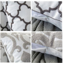 GobekUsa Geometric Embroidered Cushion Cover in Grey Canvas Cotton 45x45cm