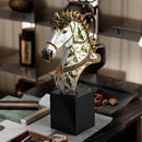 GobekUsa Enamel Horse Sculpture: European Decor Ornament for Home Foyer & Living Room