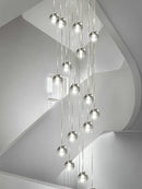 GobekUsa Crystal LED Ceiling Chandelier: Modern Spiral Kitchen Staircase Home Decoration Light