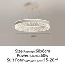 GobekUsa Crystal Rings LED Chandelier Black&White Frame