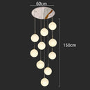 GobekUsa Crystal Chandelier Stair Pendant Light Modern Interior Lighting for Living Room