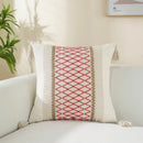 GobekUsa Linen Stripe Diamond Woven Cushion Cover 45x45cm with Tassels