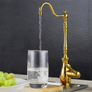 GobekUsa Gold Kitchen Sink Faucet Cold Water Tap 360° Rotating Drinking Faucet Solid Brass