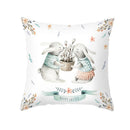 GobekUsa Easter Rabbit & Eggs Pillowcase: Festival Home Decor Flower Bunny Print Cushion Cover