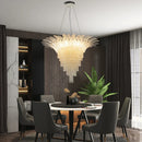 GobekUsa Glazed Gold LED Chandelier for Living Room Clubhouse Villa
