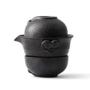 GobekUsa Kung Fu Tea Set: Teapot, 2 Teacups, Travel Green Tea Cups, Ceramic Gaiwan
