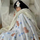 GobekUsa Korean Cartoon Plush Blanket, Soft Nap Sofa Cover for Home Dormitory