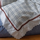 GobekUsa Korean Seersucker Lace Ruffles Bedding Set for Girls