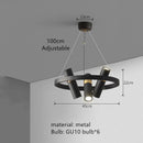 GobekUsa Black Metal Circle LED Pendant Light for Living room, Dining, Kitchen, Bar Decor