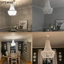 GobekUsa French Country Wood Bead Chandelier: 3/5 Lights Princess Decorative Hanging Fixture