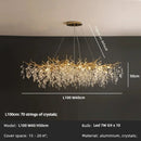 GobekUsa Crystal Branch Pendant Light Chandelier Luxe LED Gold Droplight