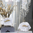 GobekUsa Golden Fish Crystal Ornament Home Decoration Metal Statue