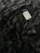GobekUsa Cozy Faux Rabbit Fur Bedding Set in Black & Grey: Duvet, Sheets, Pillowcases
