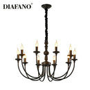 GobekUsa Black Metal Chandelier 8 Heads Pendant Lights for Home Decor