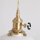 Japanese Ceramic Pendant Light With Polished Copper Finish