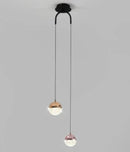 GobekUsa Glass Ball Dual Head Pendant Light for Bedroom, Modern LED Chandeliers