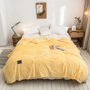 GobekUsa Gray Plaid Coral Fleece Bed Blanket - Single/Queen/King Size Cozy Flannel Bedspread