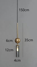 Nordic Gold and Black Glass Pendant Light